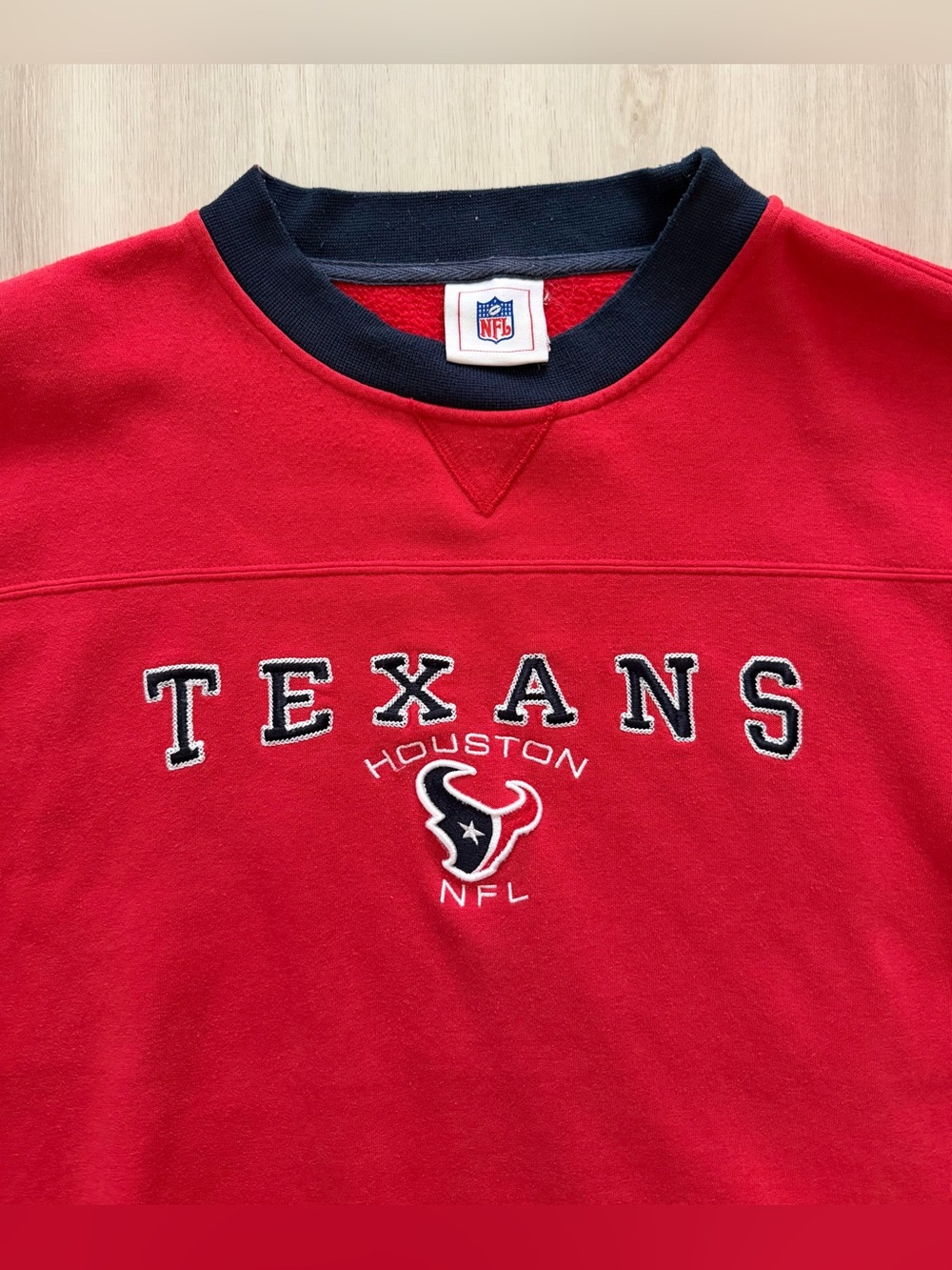 Vintage Houston Texans Pullover Crewneck Sz XL *Distressed - Picture 4 of 8